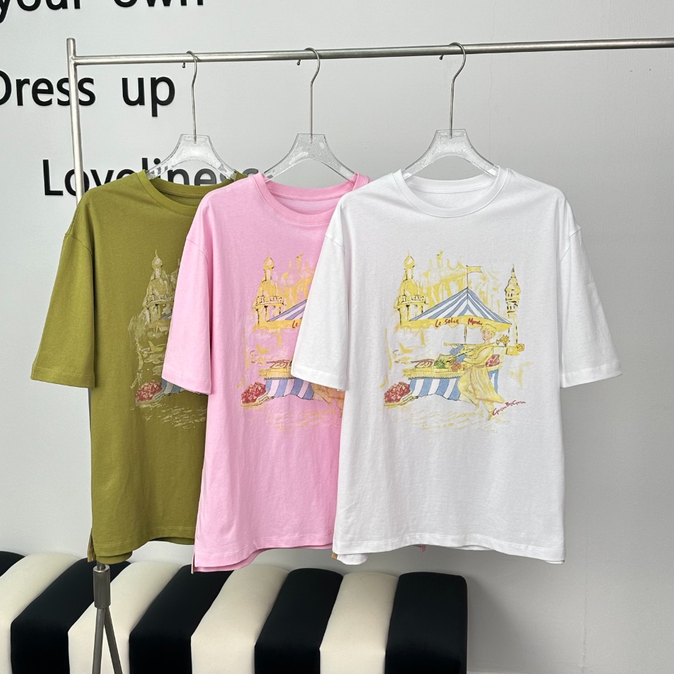 GARCON   24夏季新款太阳市集少年手绘印花长袖T恤  男女同款