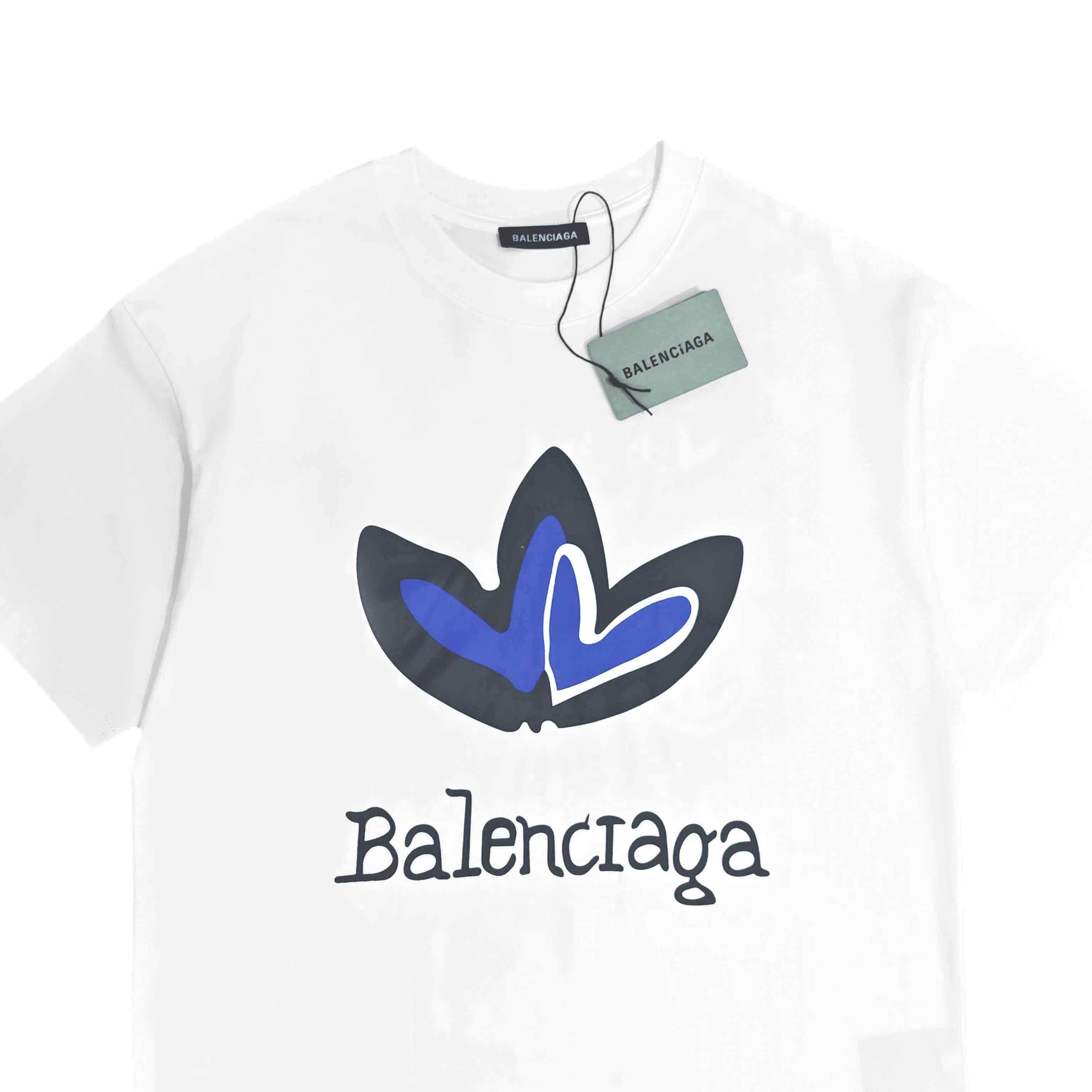 Balenciaga 巴黎世家 24ss联名三叶草限定 印花短袖T恤