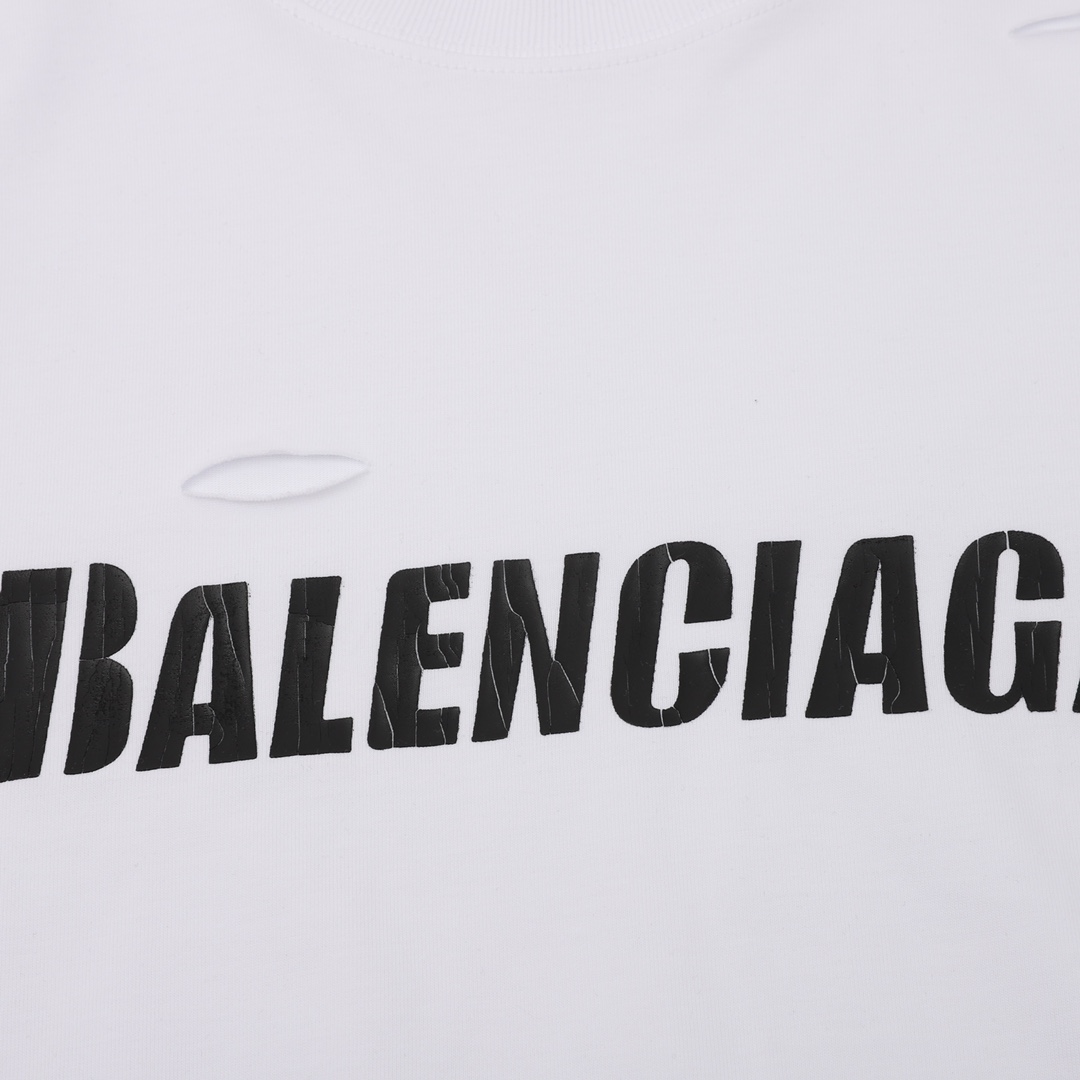 Balenciaga/巴黎世家 破洞龟裂短袖