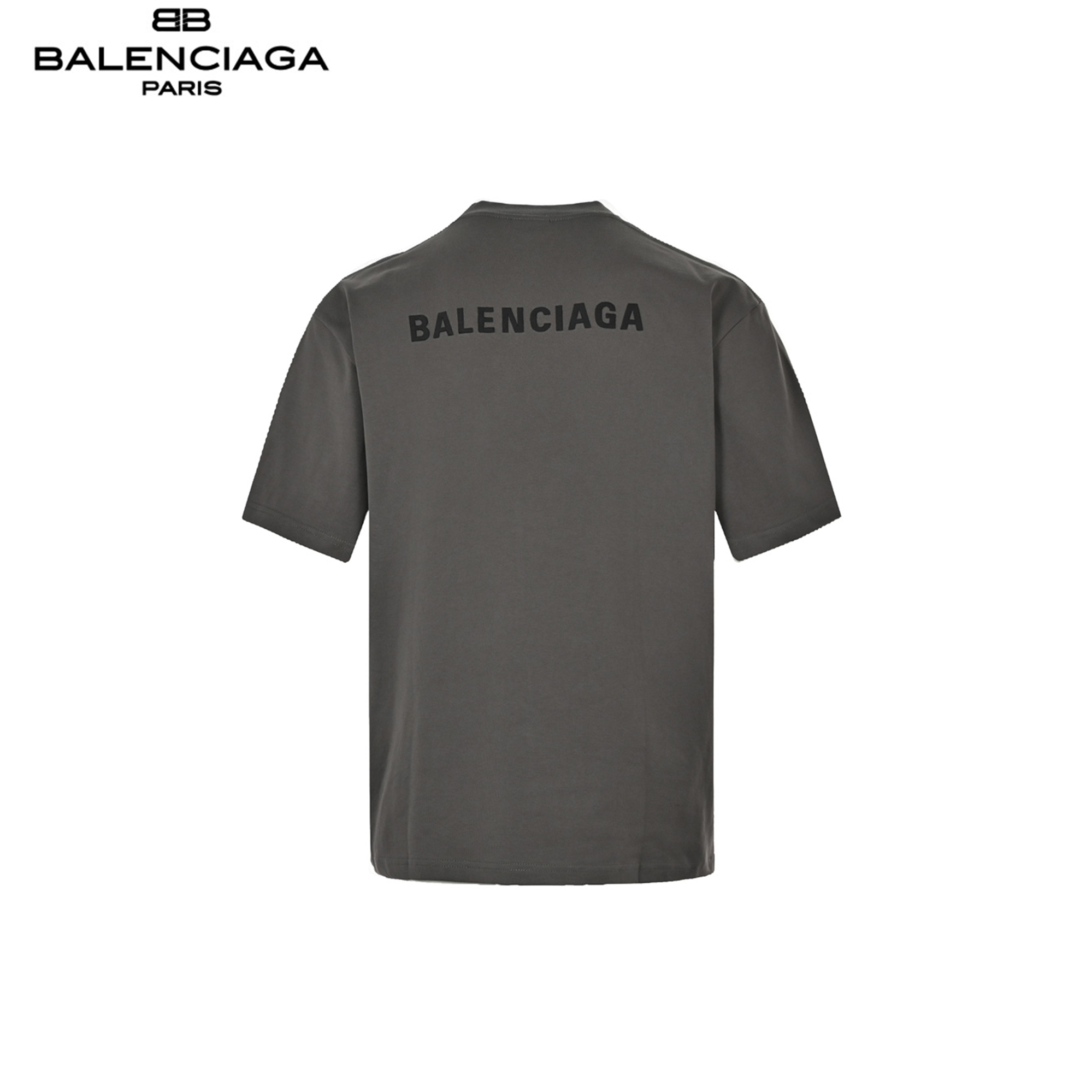 Balenciaga/巴黎世家 前后刺绣短袖-灰