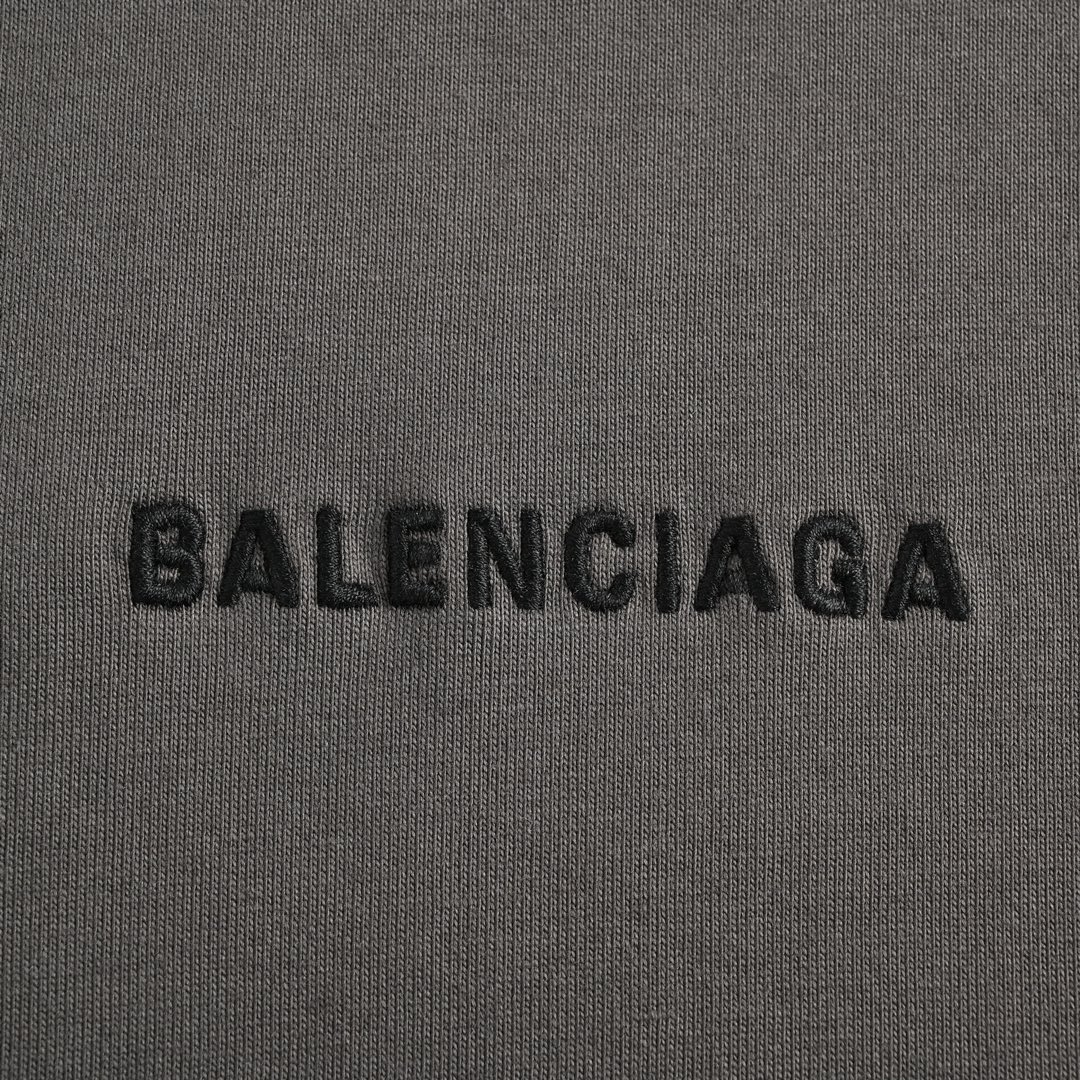 Balenciaga/巴黎世家 前后刺绣短袖-灰