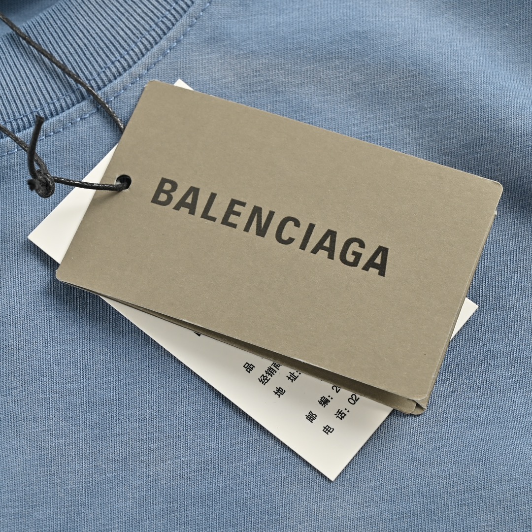 150 Balenciaga/巴黎世家 前后绣花扎染短袖 成衣染色