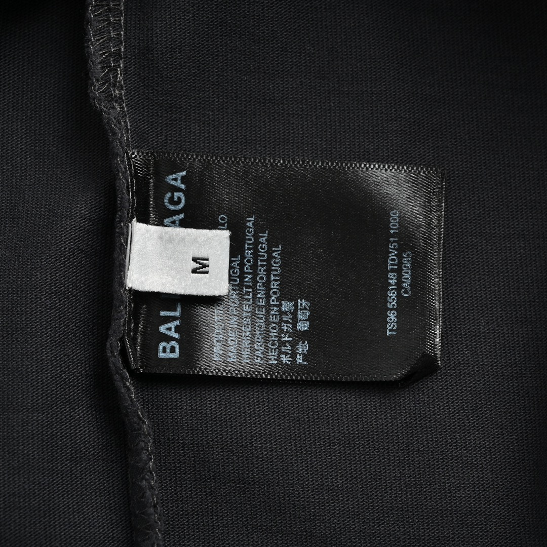 Balenciaga/巴黎世家 24SS前后绣花M短袖水洗黑 白色