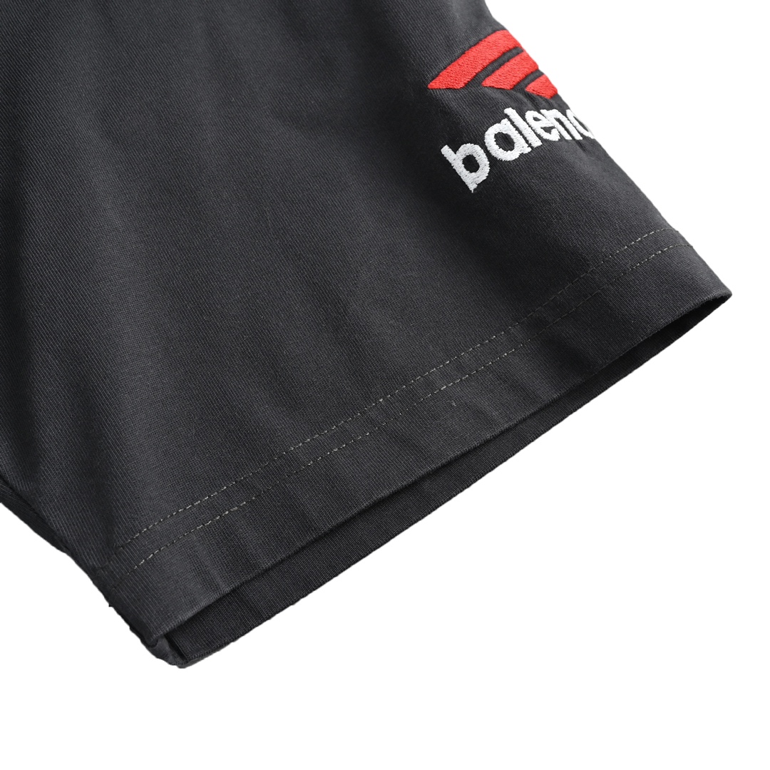 Balenciaga/巴黎世家 24SS前后绣花M短袖水洗黑 白色