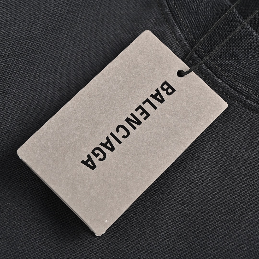 Balenciaga/巴黎世家 24SS前后绣花M短袖水洗黑 白色