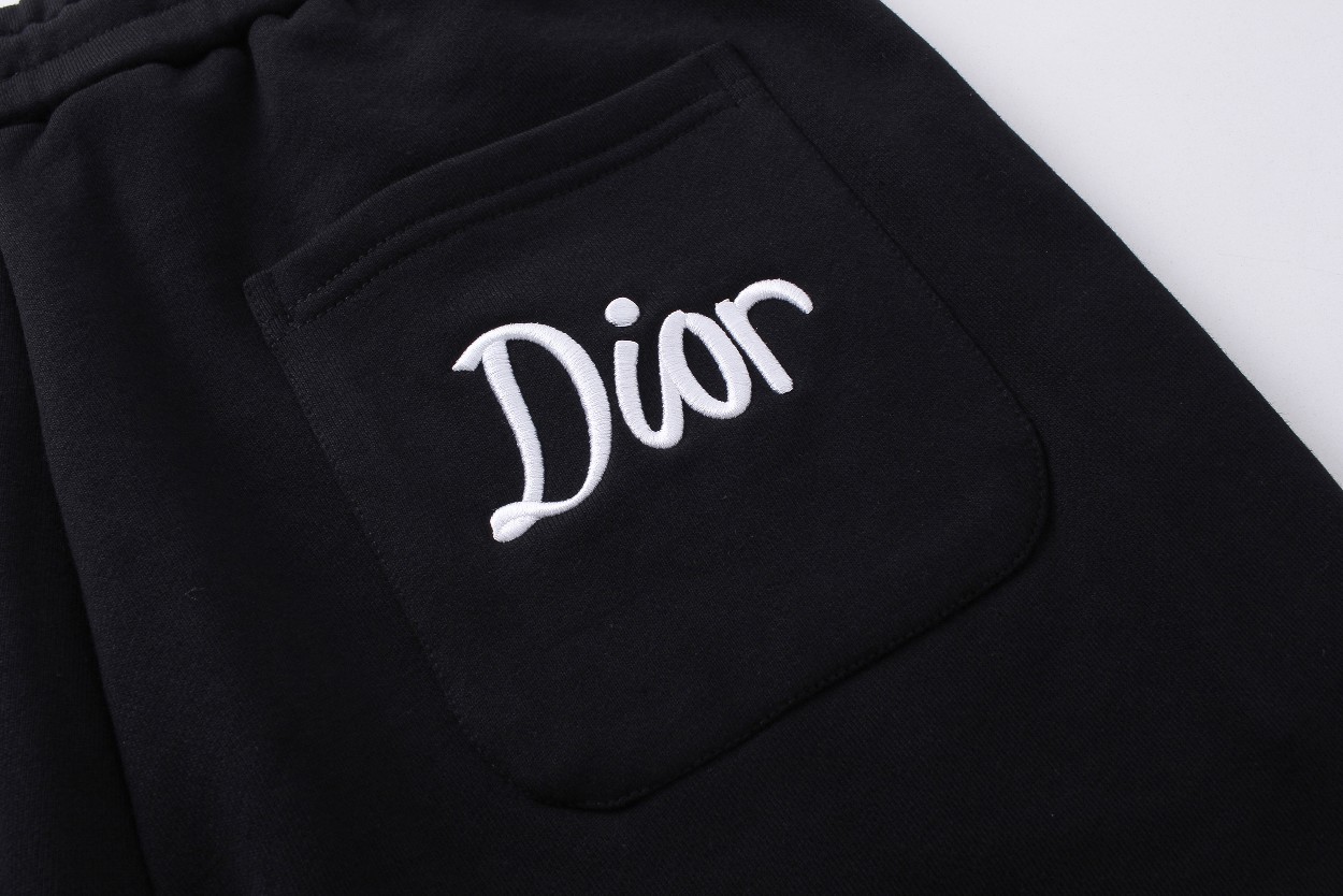 Dior/迪奥 24FW前后绣花LOGO长裤 秋冬系列 男士休闲抽绳束脚裤休闲卫裤