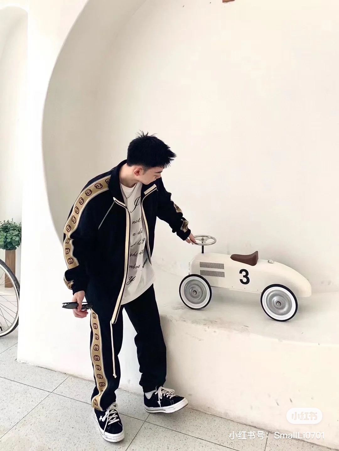 Gucci/古驰 24FW经典3M反光串标长裤 模特图#