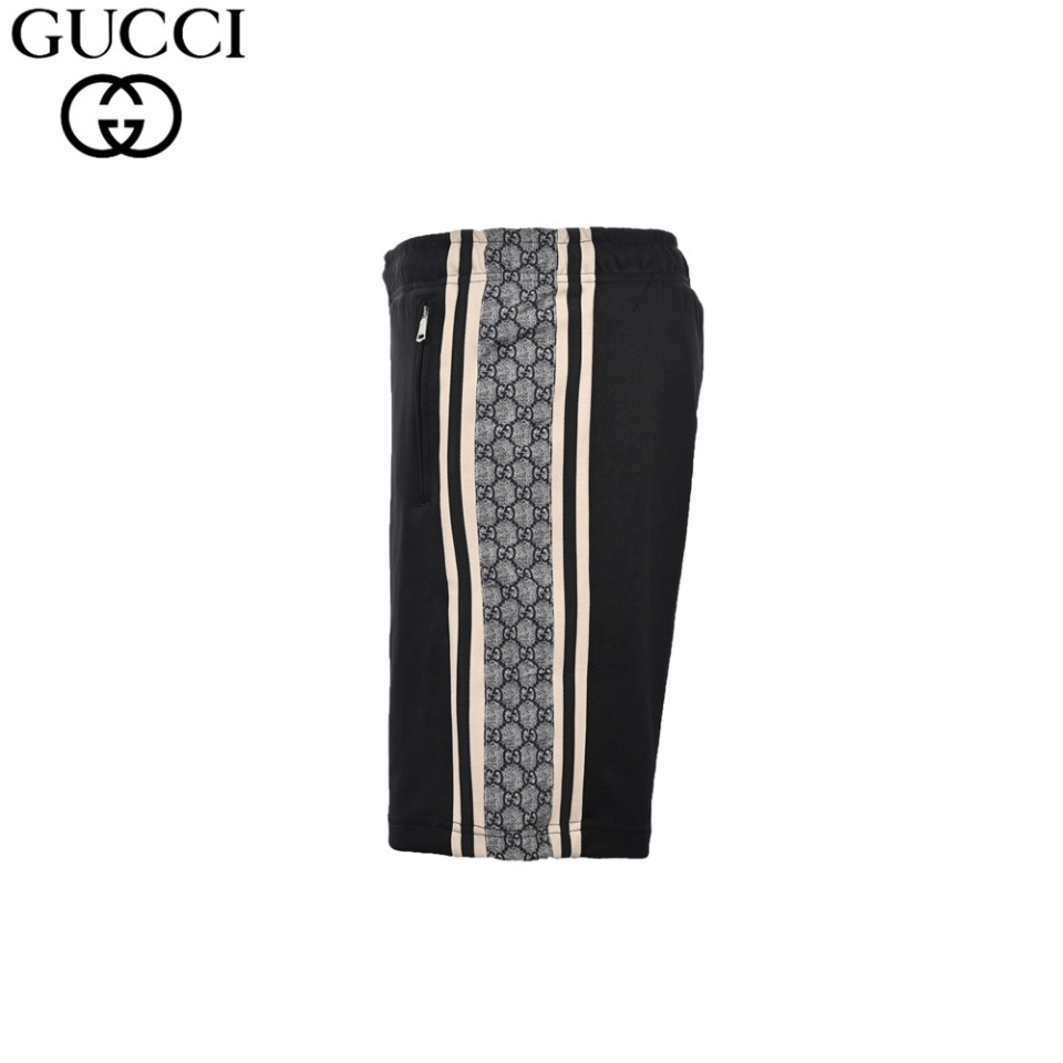 Gucci/古驰 24FW 蛇纹串标短裤 明星同款双G织带蛇纹短裤