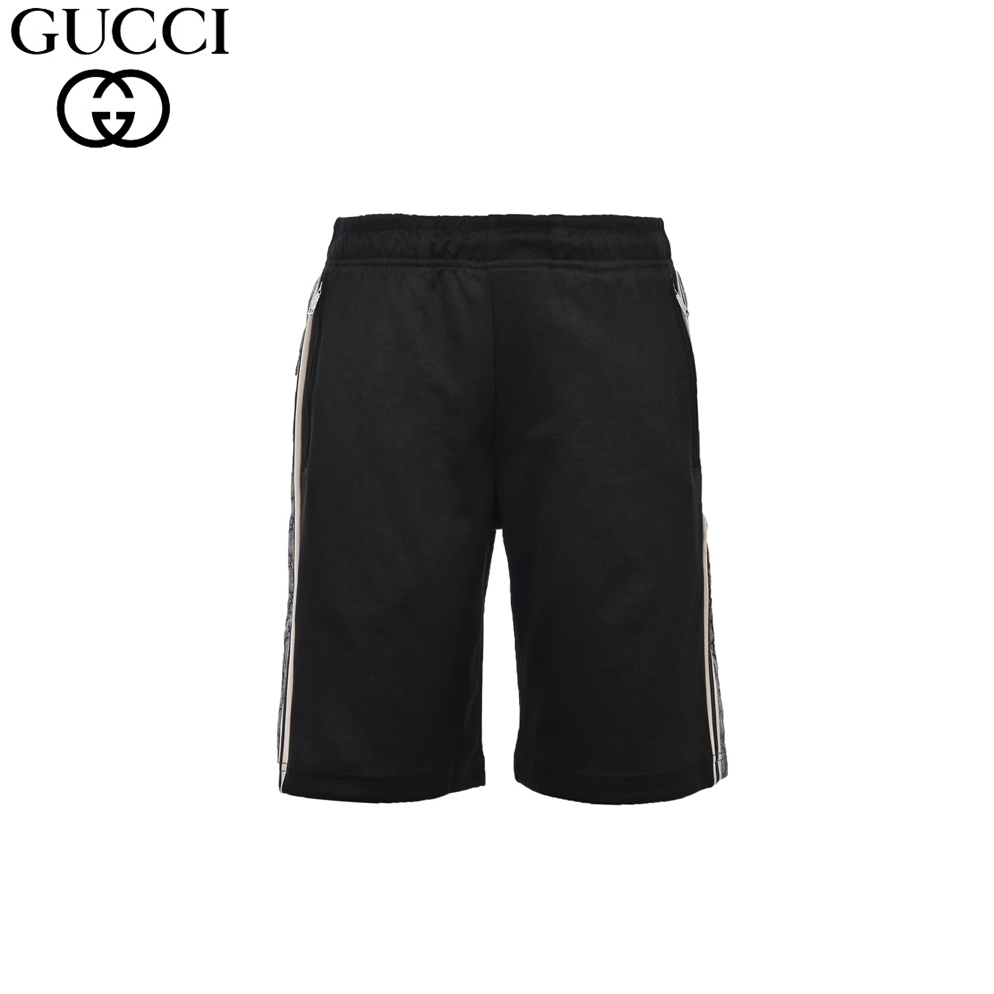 Gucci/古驰 24FW 蛇纹串标短裤 明星同款双G织带蛇纹短裤