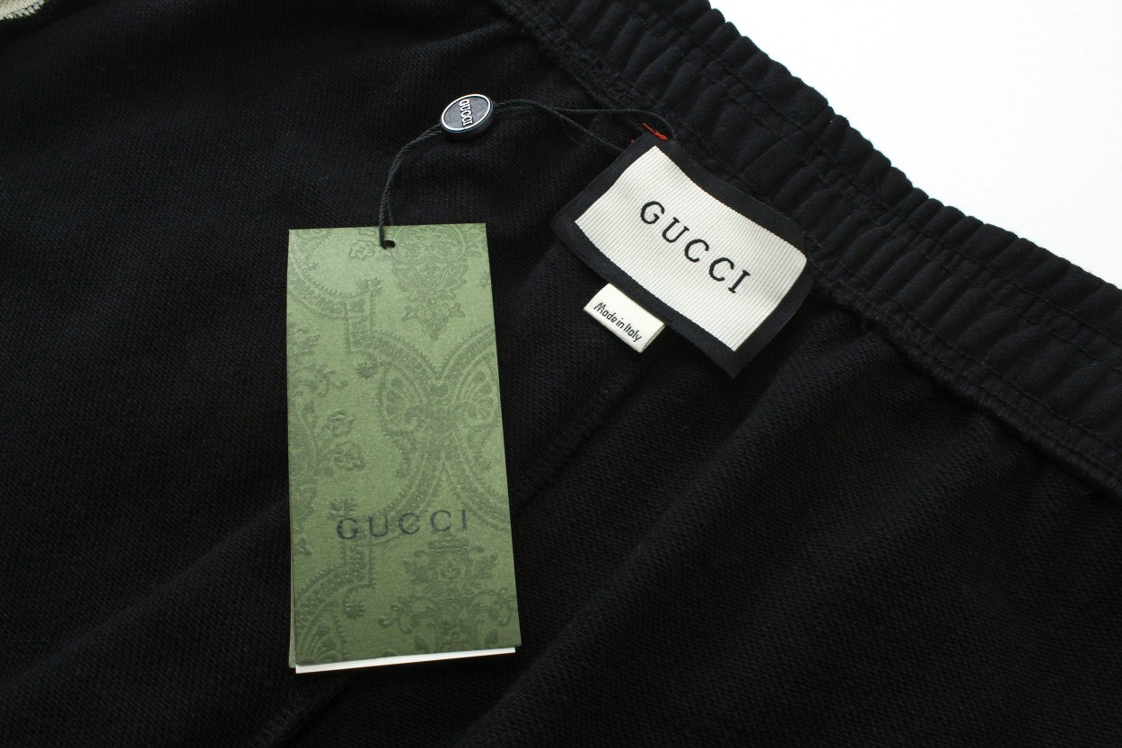 Gucci/古驰 24FW 蛇纹串标短裤 明星同款双G织带蛇纹短裤