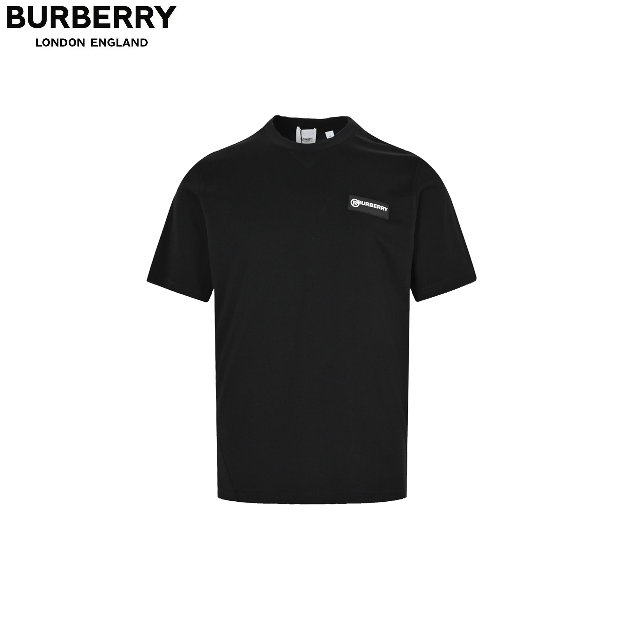 巴宝莉/Burberry 经典格子布拼接圆领短袖