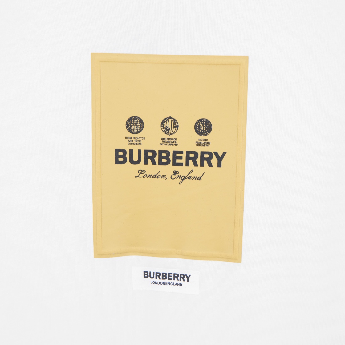 巴宝莉/Burberry 标签贴花徽标拼色圆领T恤