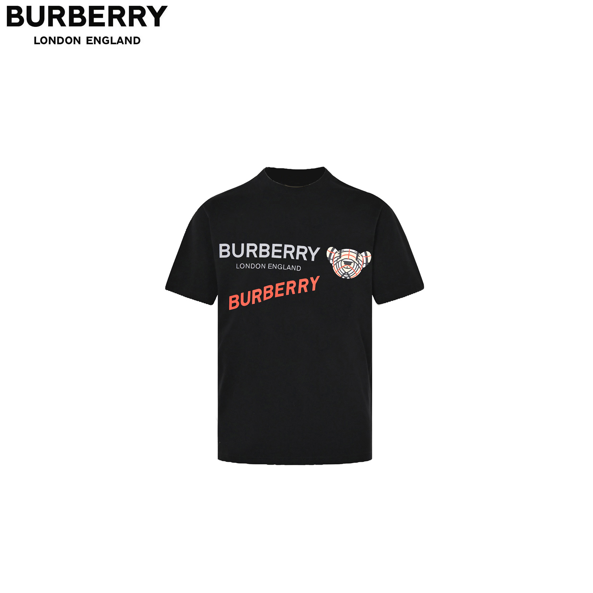 巴宝莉/Burberrylogo字母标语胸前小熊印花短袖T恤