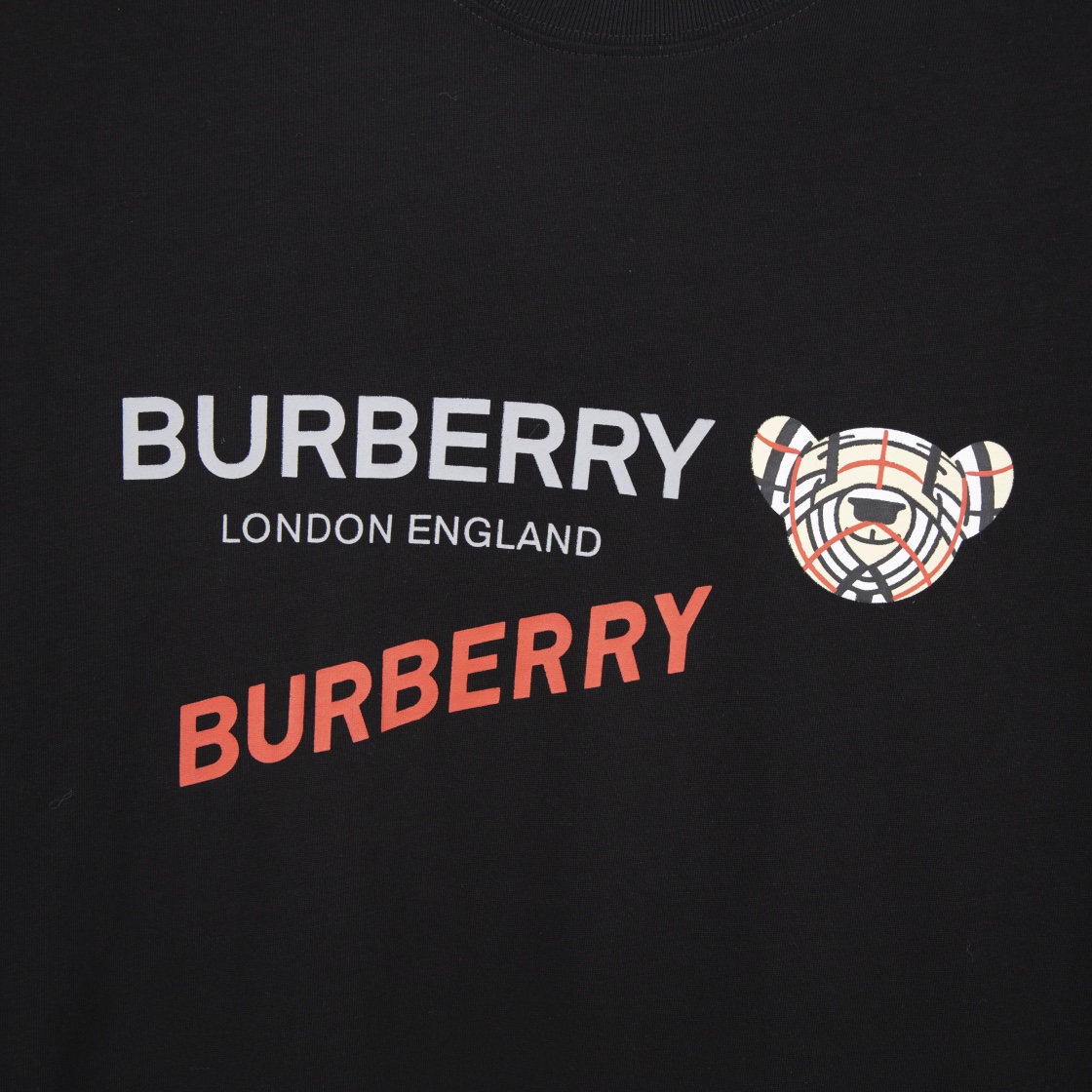 巴宝莉/Burberrylogo字母标语胸前小熊印花短袖T恤