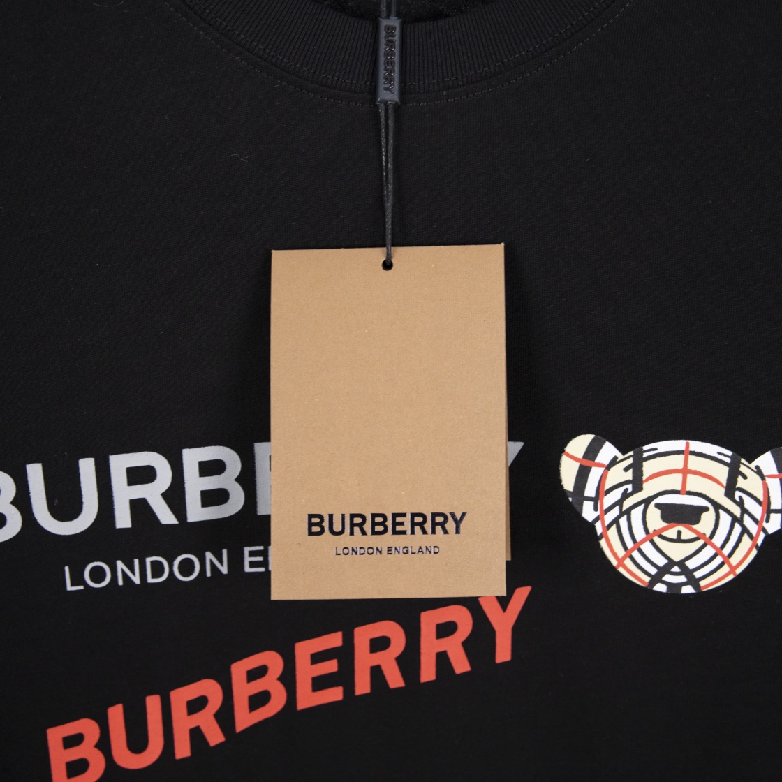 巴宝莉/Burberrylogo字母标语胸前小熊印花短袖T恤