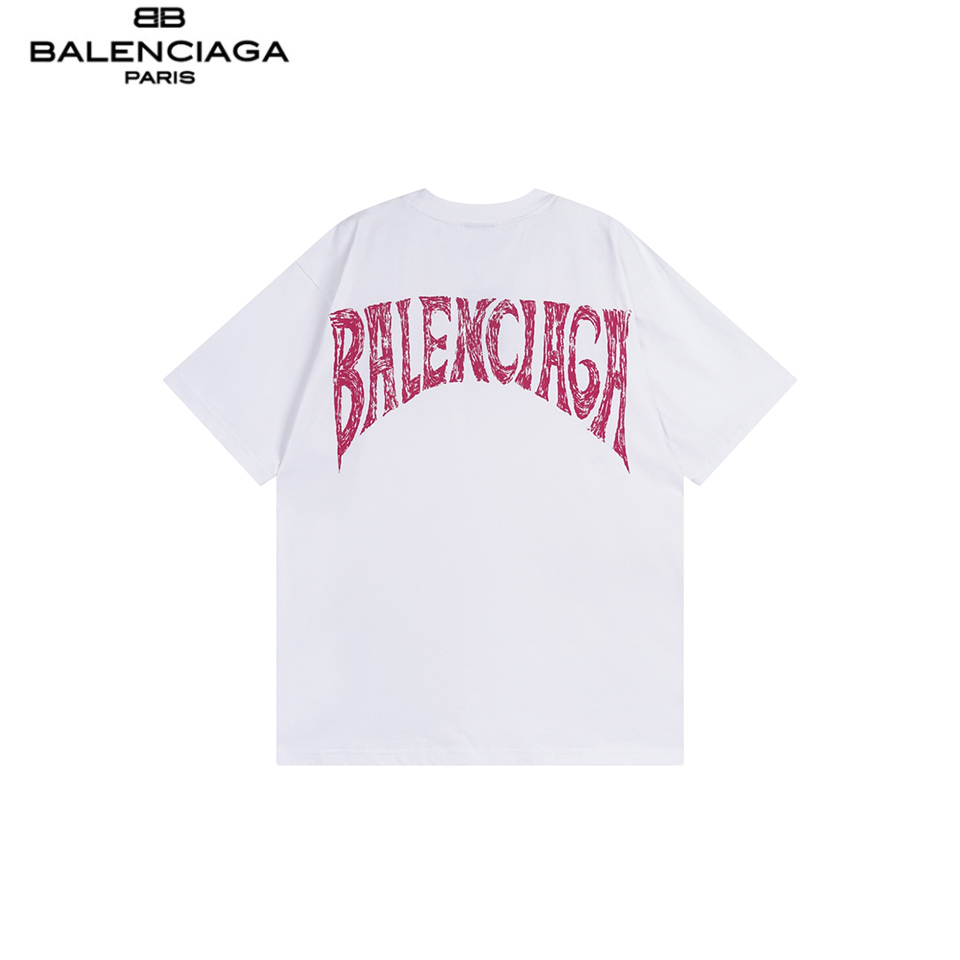 BALENCGA/巴黎世家 夏威夷落日椰树铁塔短袖