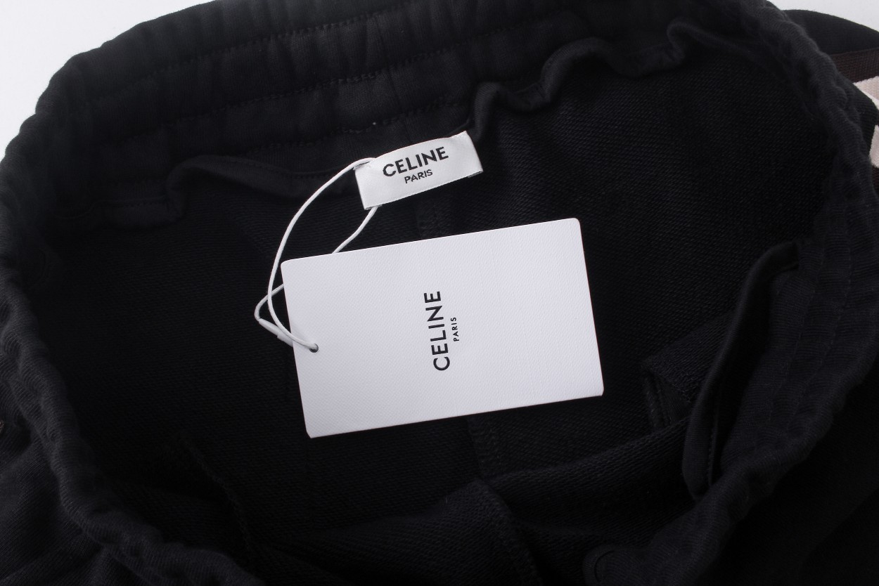 Celine/赛琳 24FW 绣花侧边三杠短裤 2024新款赛琳 采用定制纯棉面料