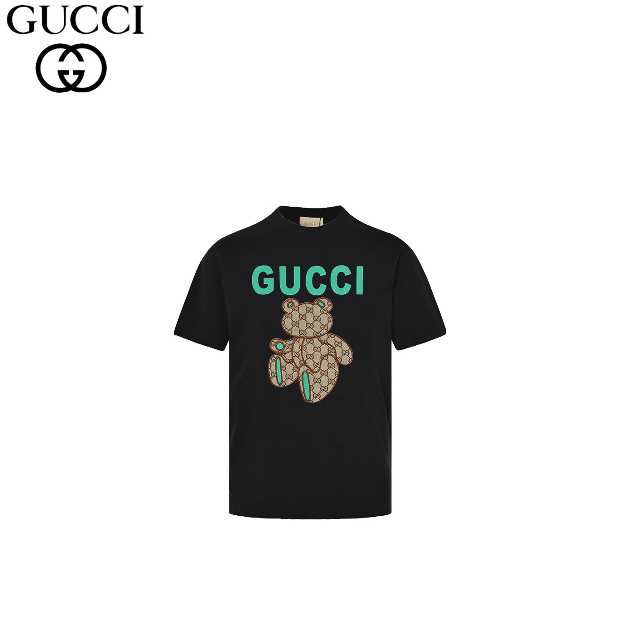 Gucci/古驰 24ss 贴布玩偶熊 短袖 采用32支双纱 260克重面料 进口针织针梳棉进行制作