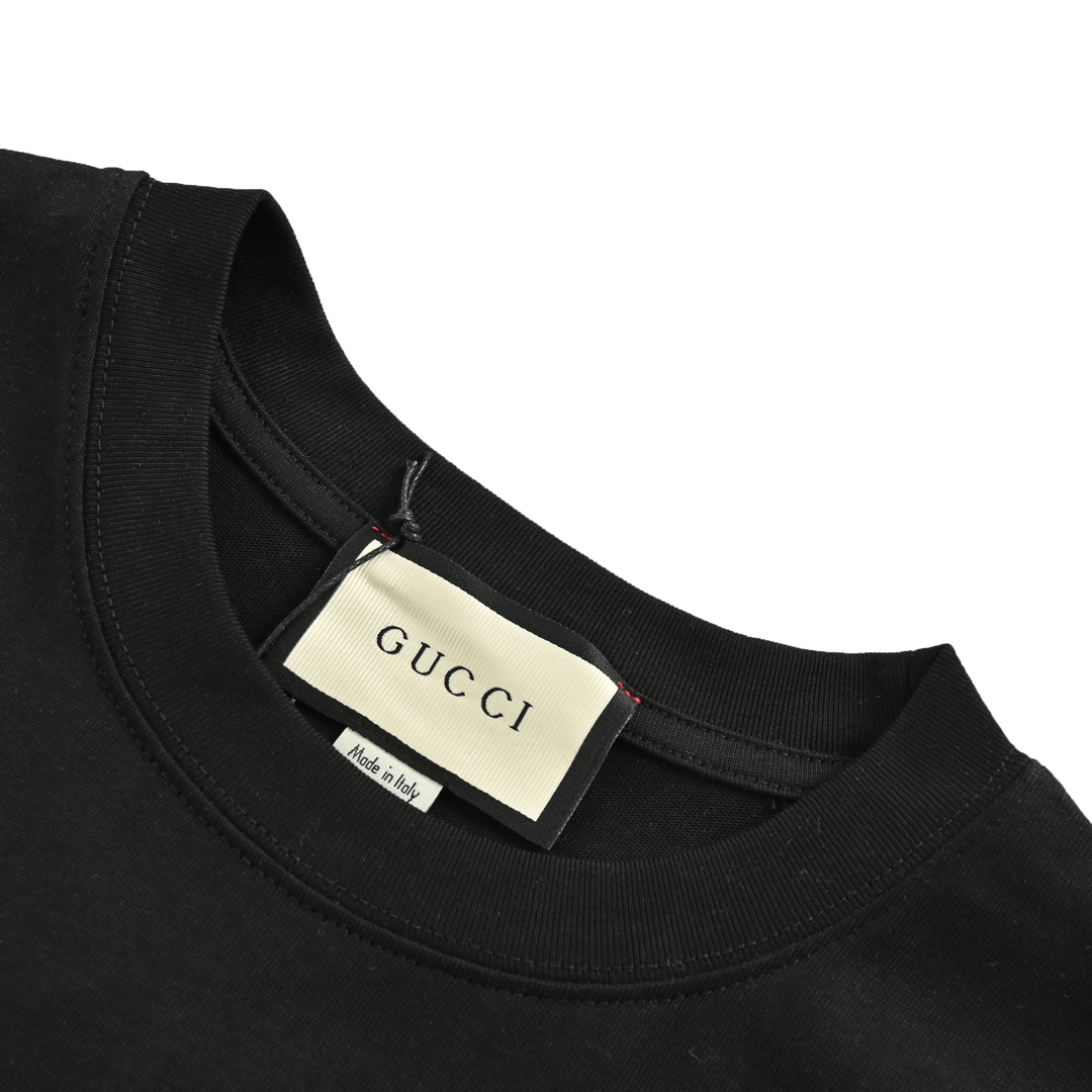 Gucci/古驰 24ss 贴布玩偶熊 短袖 采用32支双纱 260克重面料 进口针织针梳棉进行制作