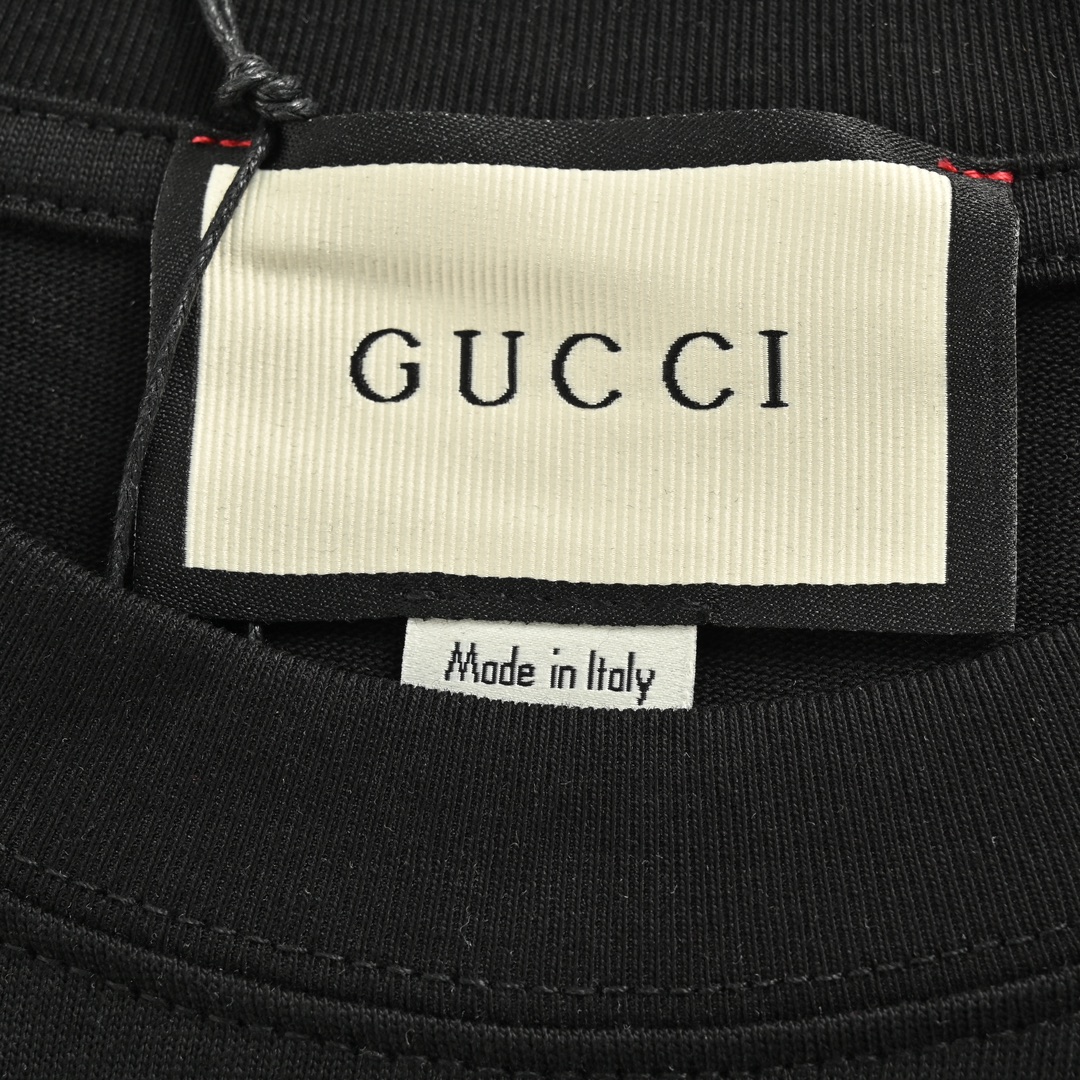 Gucci/古驰 24ss 贴布玩偶熊 短袖 采用32支双纱 260克重面料 进口针织针梳棉进行制作