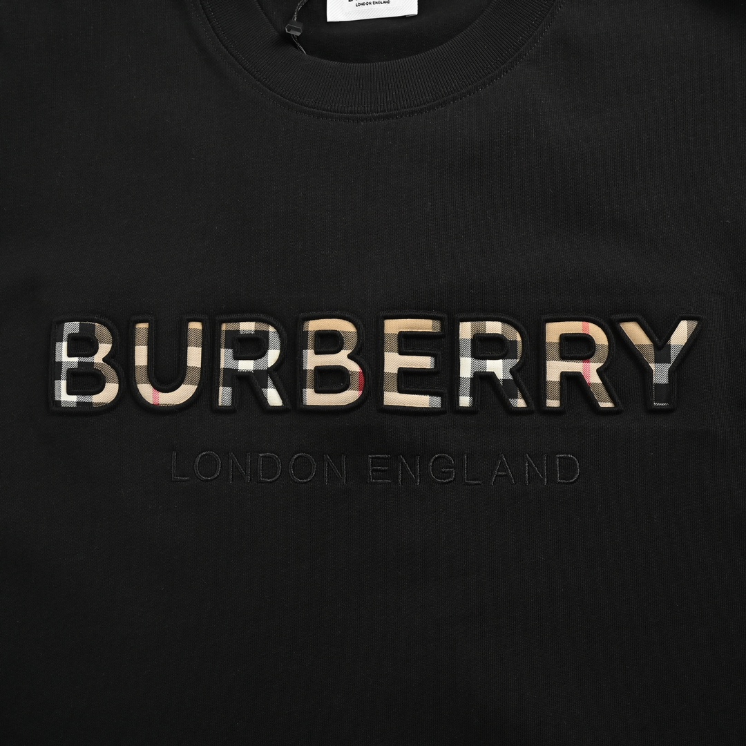 Burberry/巴宝莉 贴布浮雕刺绣字母短袖T恤