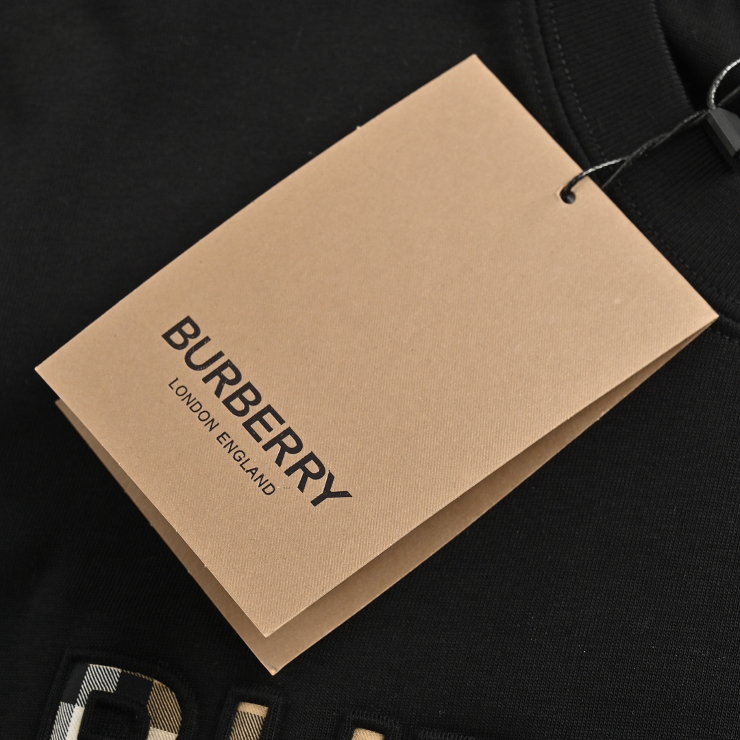 Burberry/巴宝莉 贴布浮雕刺绣字母短袖T恤