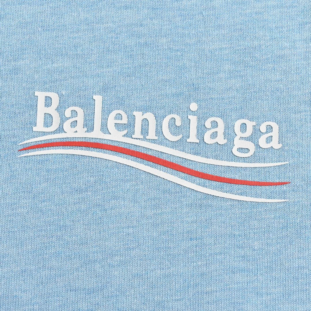 Balenciaga/巴黎世家 雾霾蓝经典可乐短袖