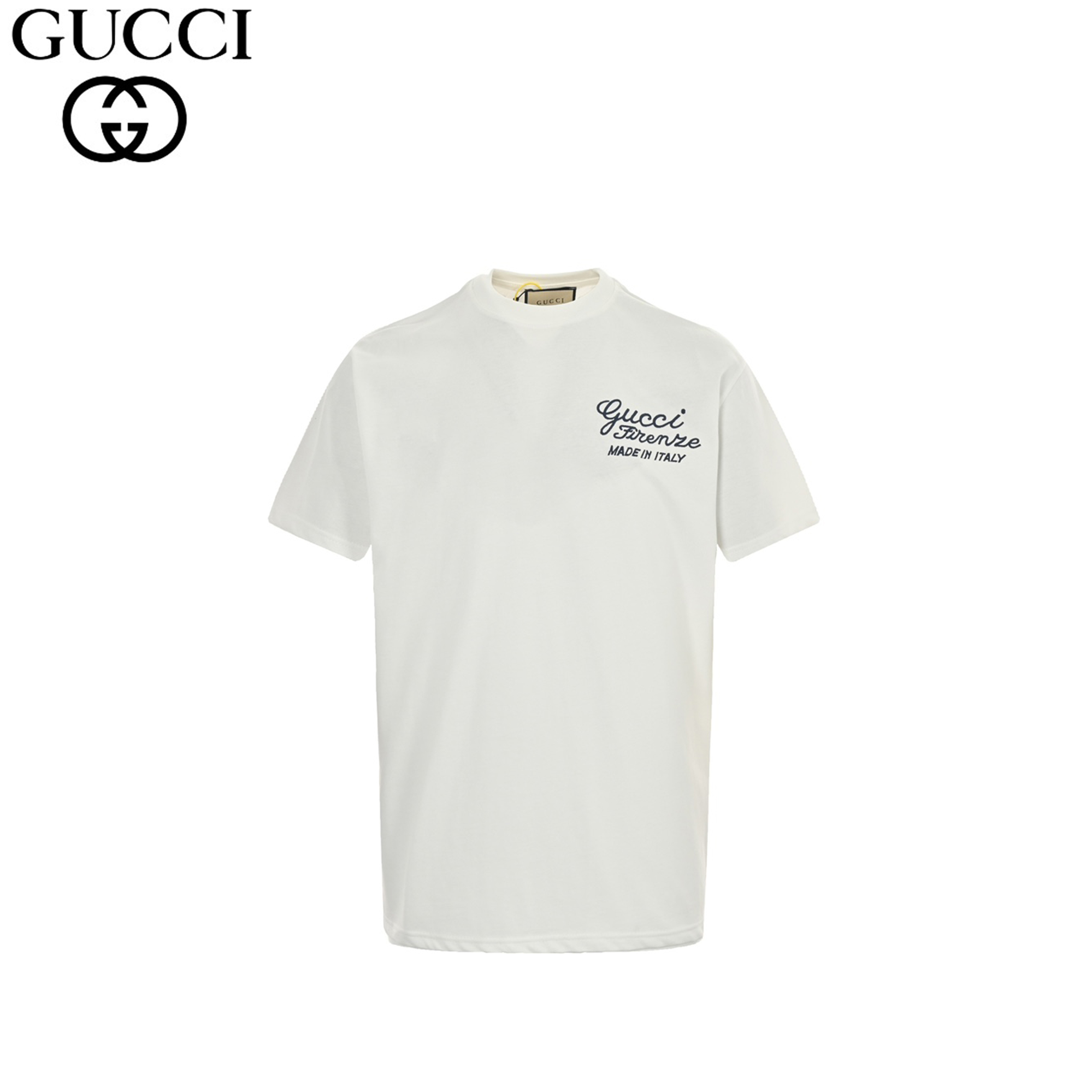 Gucci Kleidung T-Shirt Stickerei Unisex Baumwolle Kurzarm