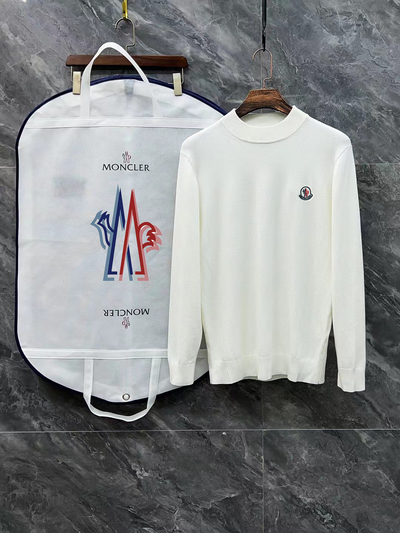 Moncler Clothing Sweatshirts Black Grey White Embroidery Unisex Women Wool Winter Collection