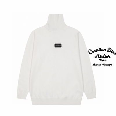 Dior Clothing Sweatshirts Black White Embroidery Wool Fall/Winter Collection