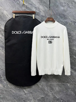 Dolce & Gabbana Perfect
 Clothing Sweatshirts Black White Printing Unisex Women Wool Winter Collection