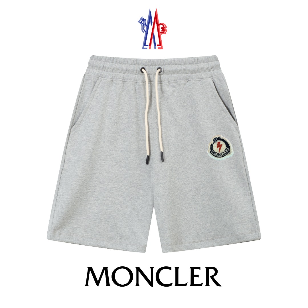 Moncler בגדים מכנסיים קצרים שחור אפור לבן הדפסה ניסקס