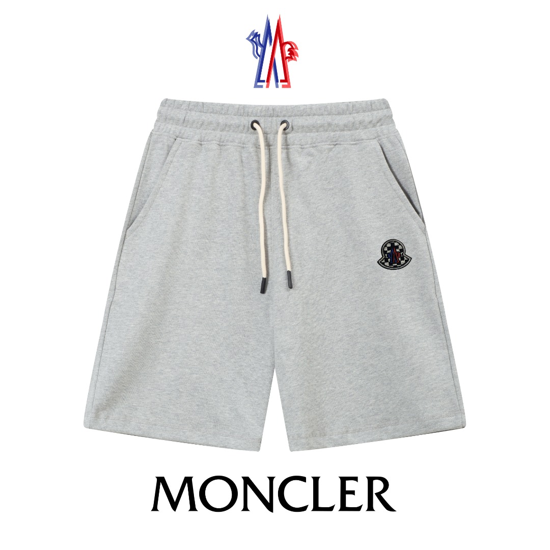 Moncler בגדים מכנסיים קצרים שחור אפור לבן הדפסה ניסקס