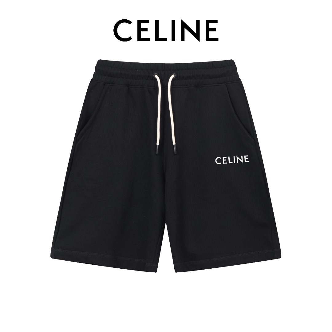 Celine Ropa Pantalones cortos Negro Gris Blanco Impresión Universal para hombres y mujeres