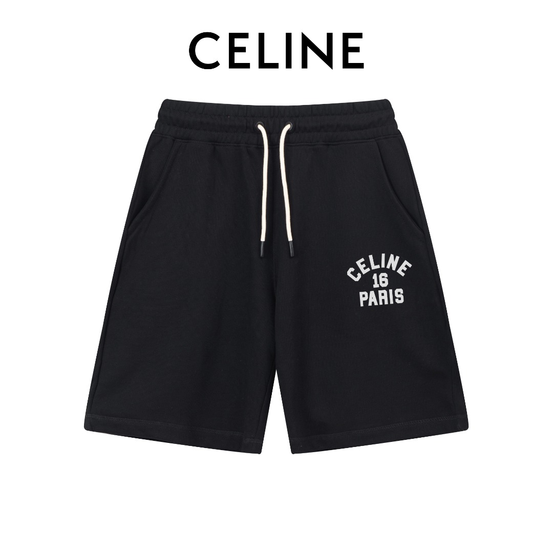 Celine Ropa Pantalones cortos Compre la mejor calidad de alta calidad
 Negro Gris Blanco Impresión Universal para hombres y mujeres