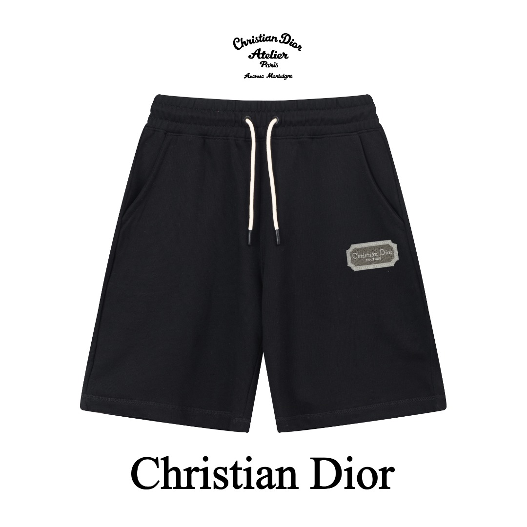 Dior Clothing Shorts Black Grey White Printing Unisex