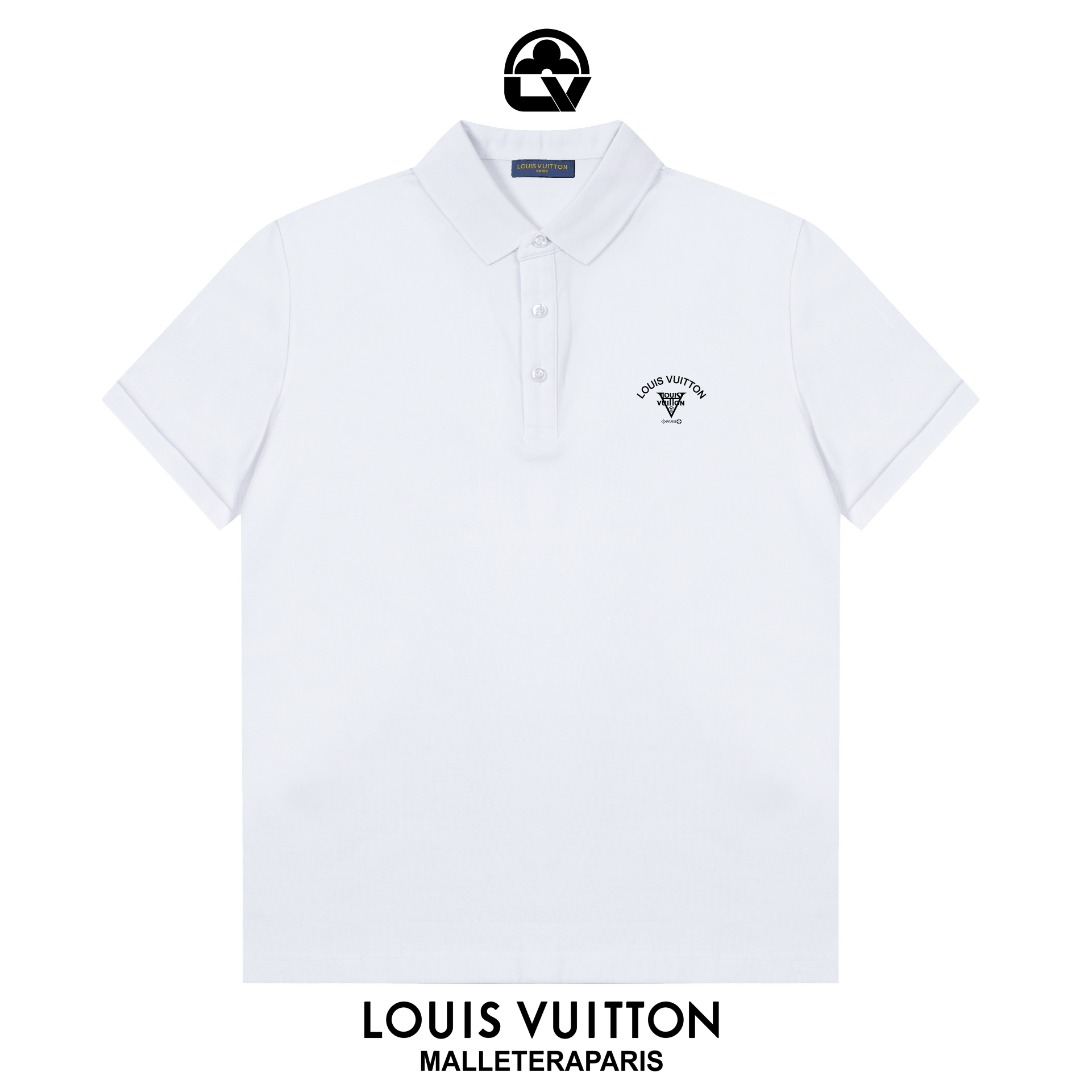 Louis Vuitton Logo Polo: 1980s Inspired Upgrade with Custom Fabric and Comfort.