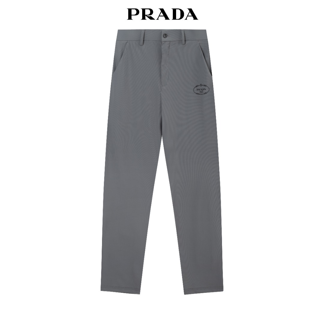 Prada Men's Ice Silk Business Casual Pants - Comfortable, Wrinkle-Resistant