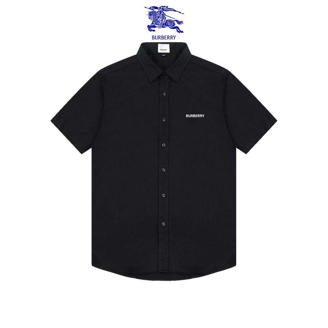 Camisa de manga corta de alta calidad con diseño del logo de Burberry P125. Tejido teñido a juego. La parte superior de…