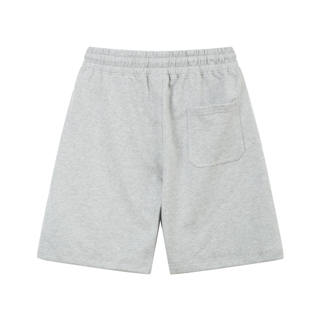 AMI SS Unisex Shorts: Black Grey, Sizes S-XL, Slant & Back Pockets, Logo Design - 图片 4