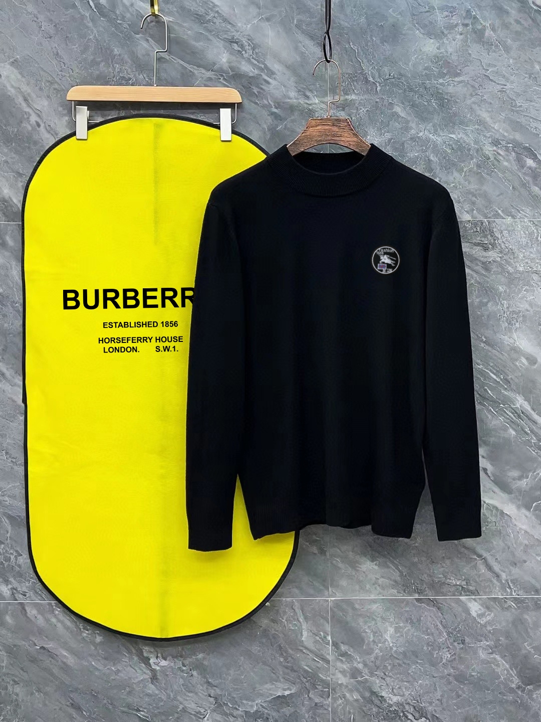 BBR Burberry con 3 etiquetas completas Suéter de cuello alto con logo bordado exquisito igual que en la web oficial Sué…