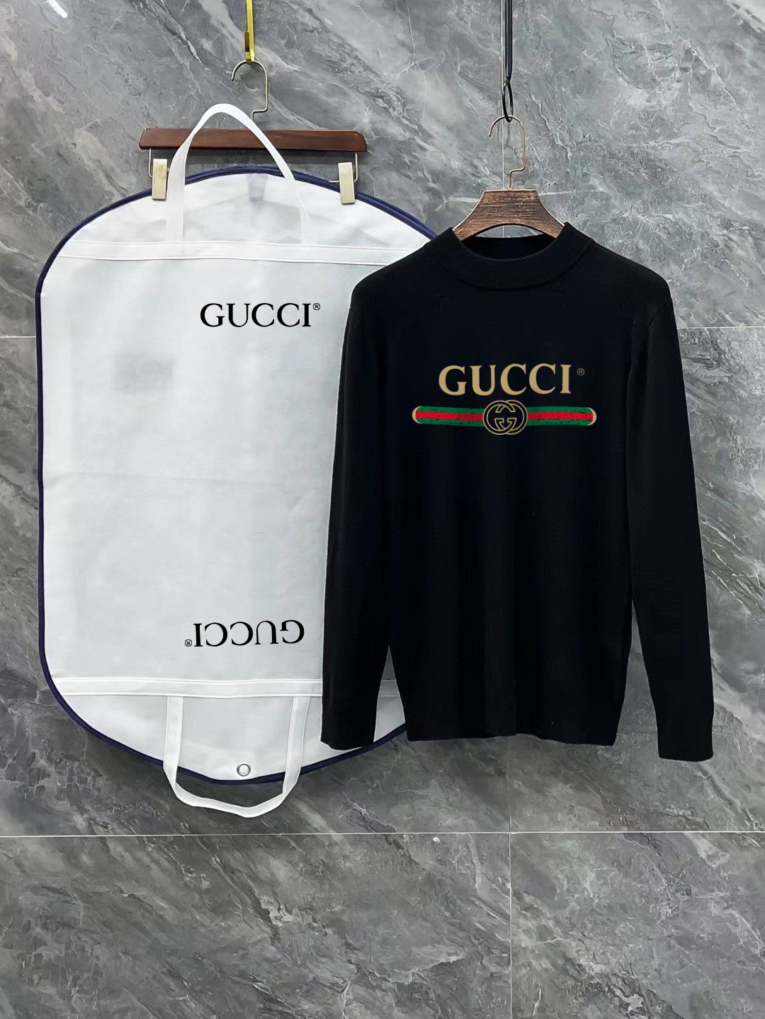 🅿️125 GUCCI 古奇🆕3 etiquetas completas, suéter de cuello alto de alta gama con estampado, suéter de mezcla de lana de c…