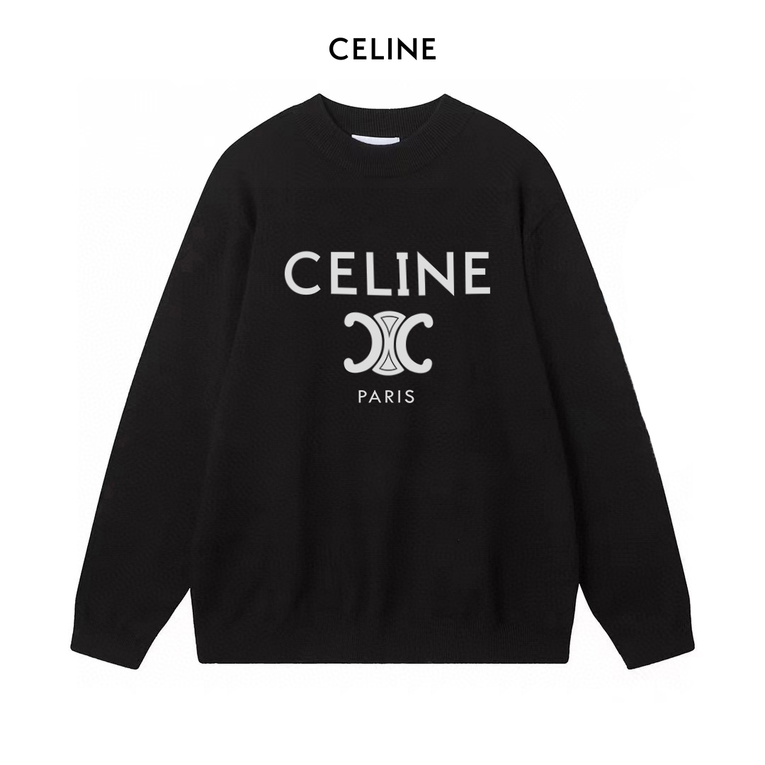 Acheter du luxe 2024
 Celine Vêtements Sweatshirts Unisexe Femmes Laine