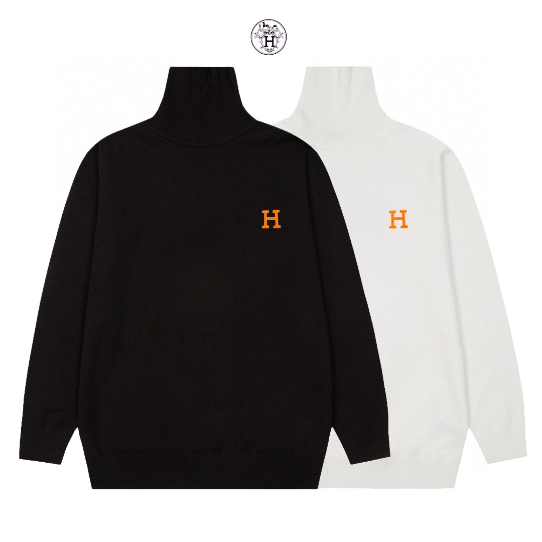 “Emasc Classic Monochrome Sweater: High Collar, Soft Comfort, Timeless Style” - 图片 9