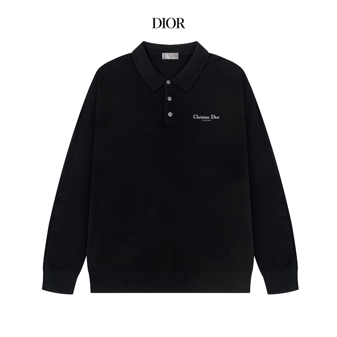 Dior Wool Polo Collar Sweater - Soft, Warm, and Stylish Knit Top