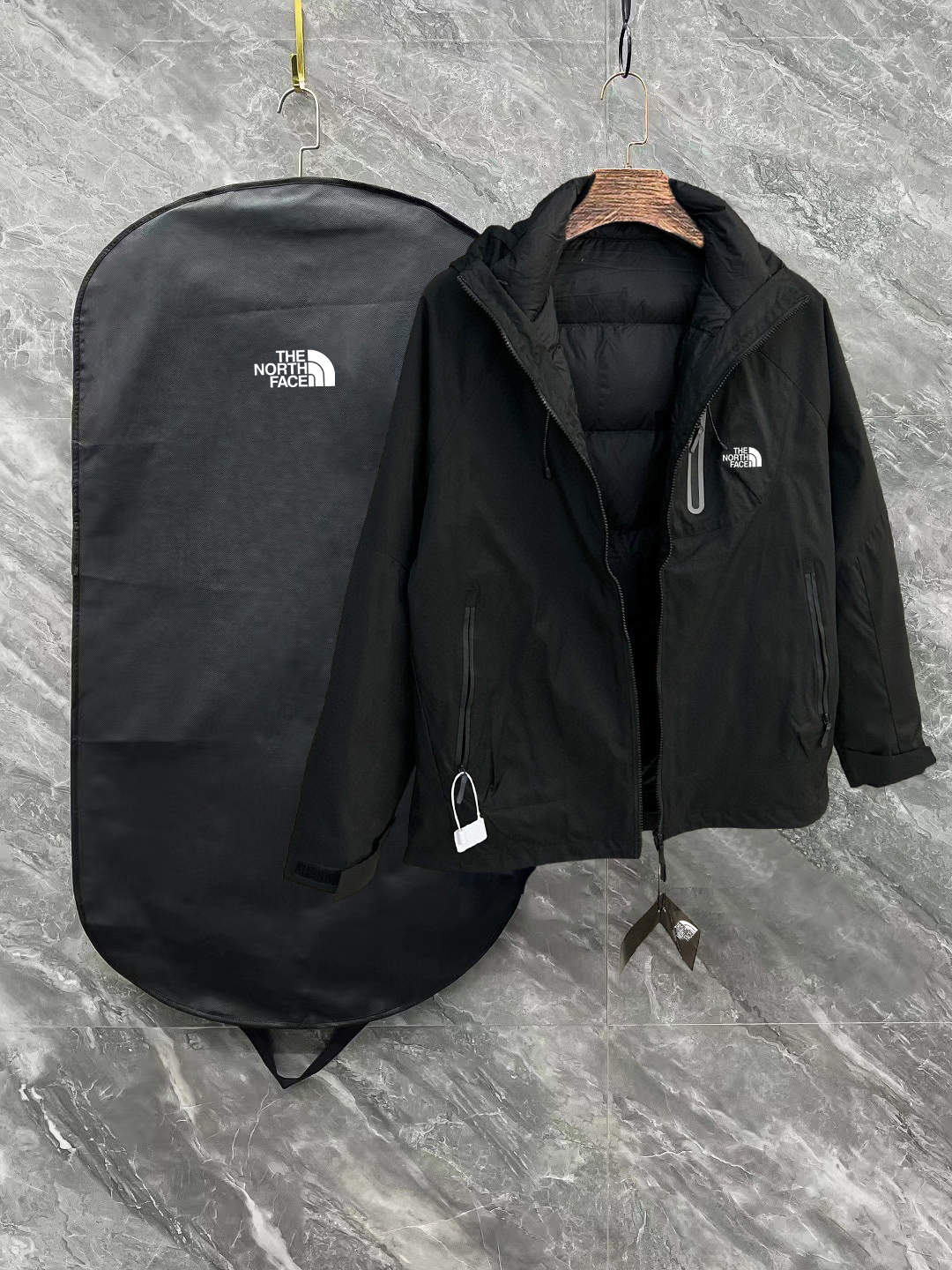 Versión alta TheNorthFace serie norte tres en uno chaqueta de plumas, rendimiento funcional para exteriores, …