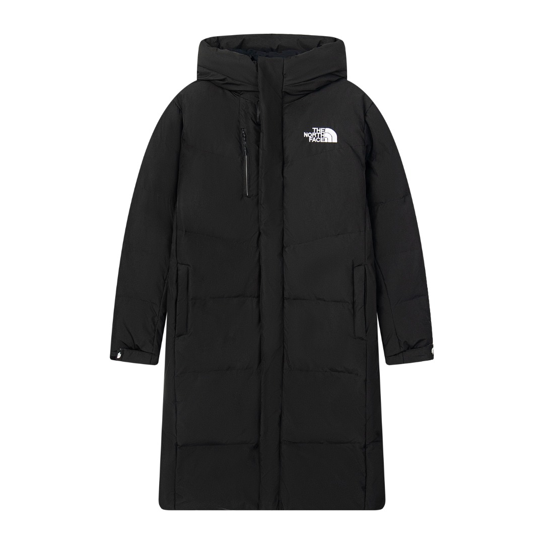 The North Face Ropa Chaqueta de plumón Negro Blanco Bordado Universal para hombres y mujeres Plumón de pato blanco ganso Colección invierno Blusa con capucha