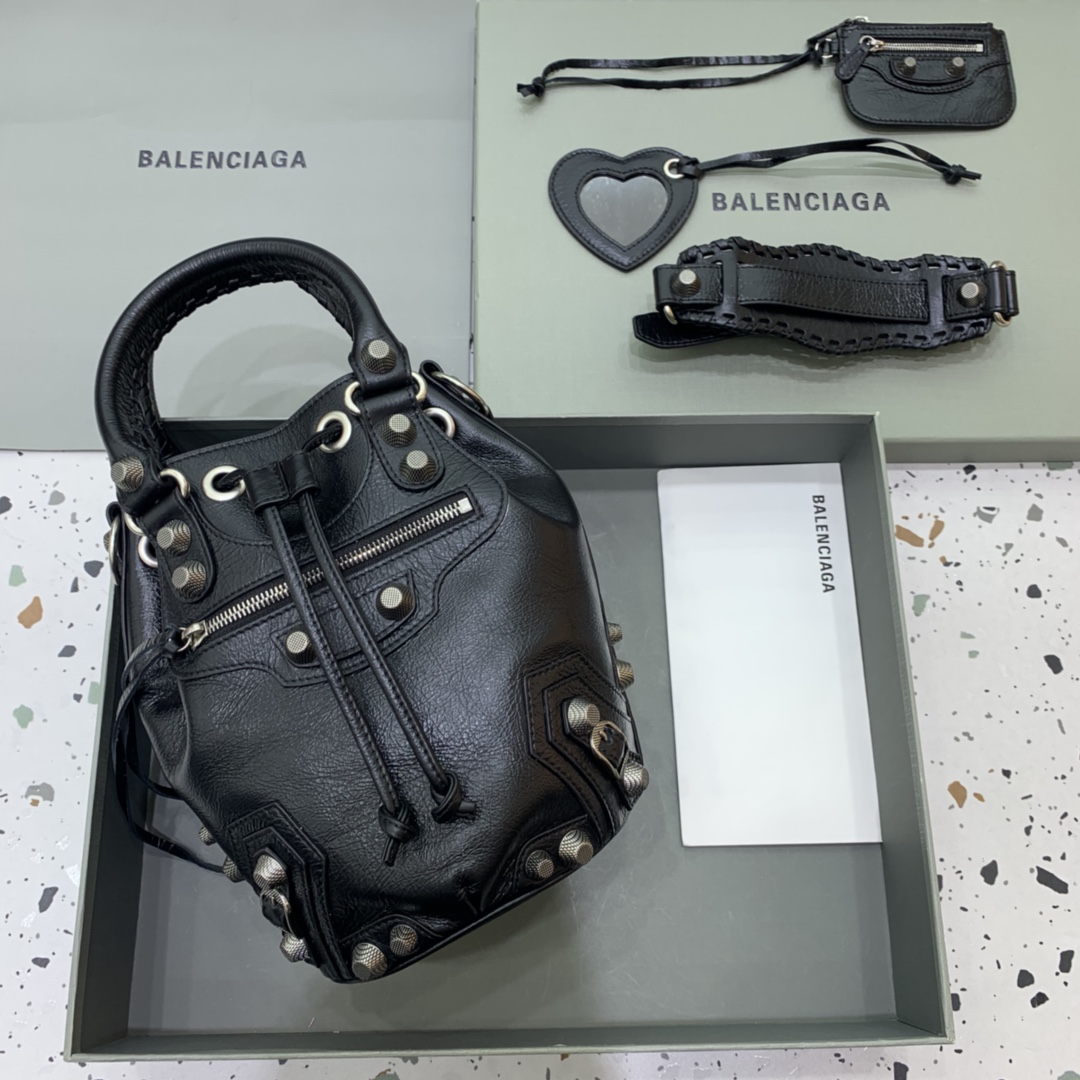 Balenciaga Tassen Emmer Tas Zwart Motorfiets