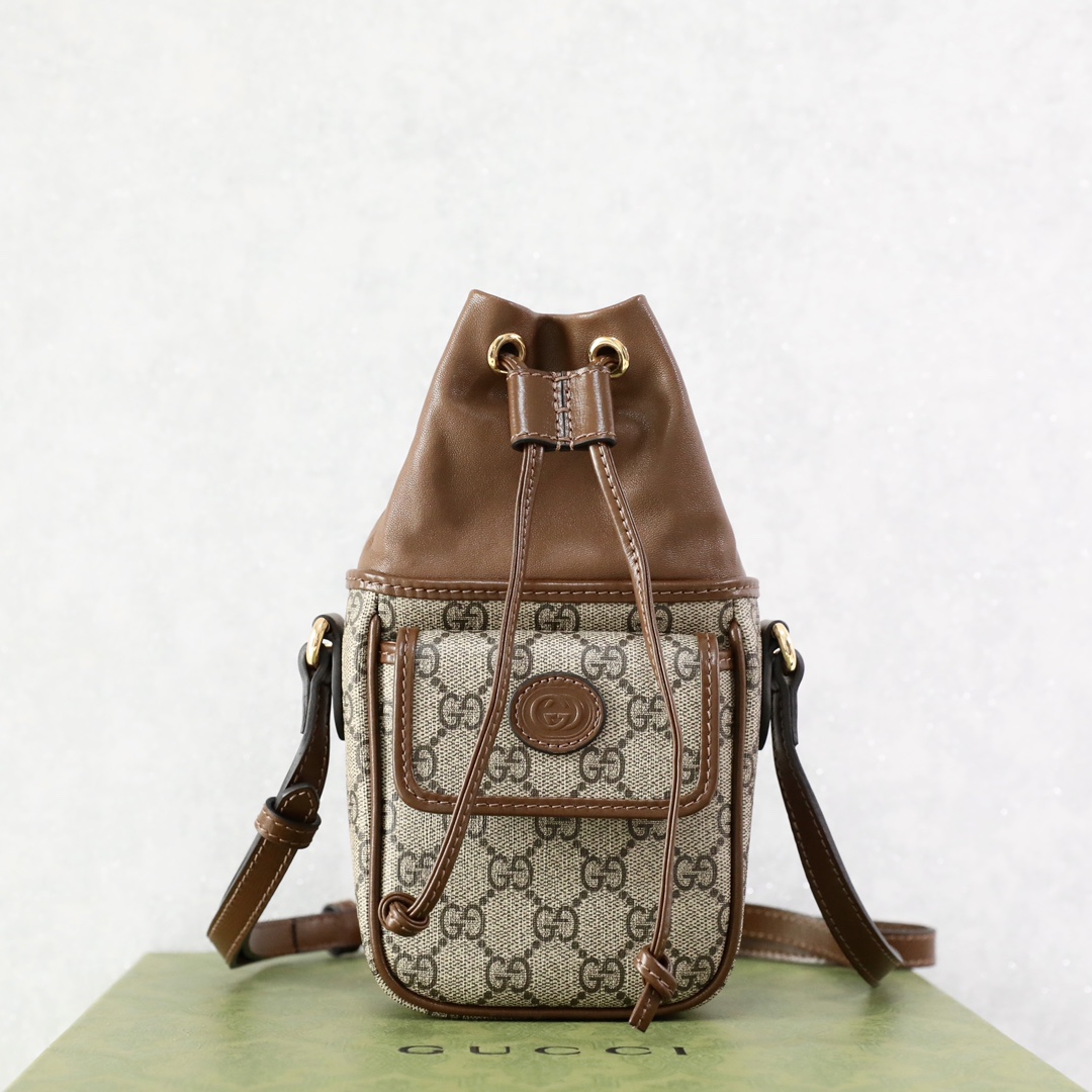 Gucci GG Supreme Tassen Emmer Tas Beige Mini