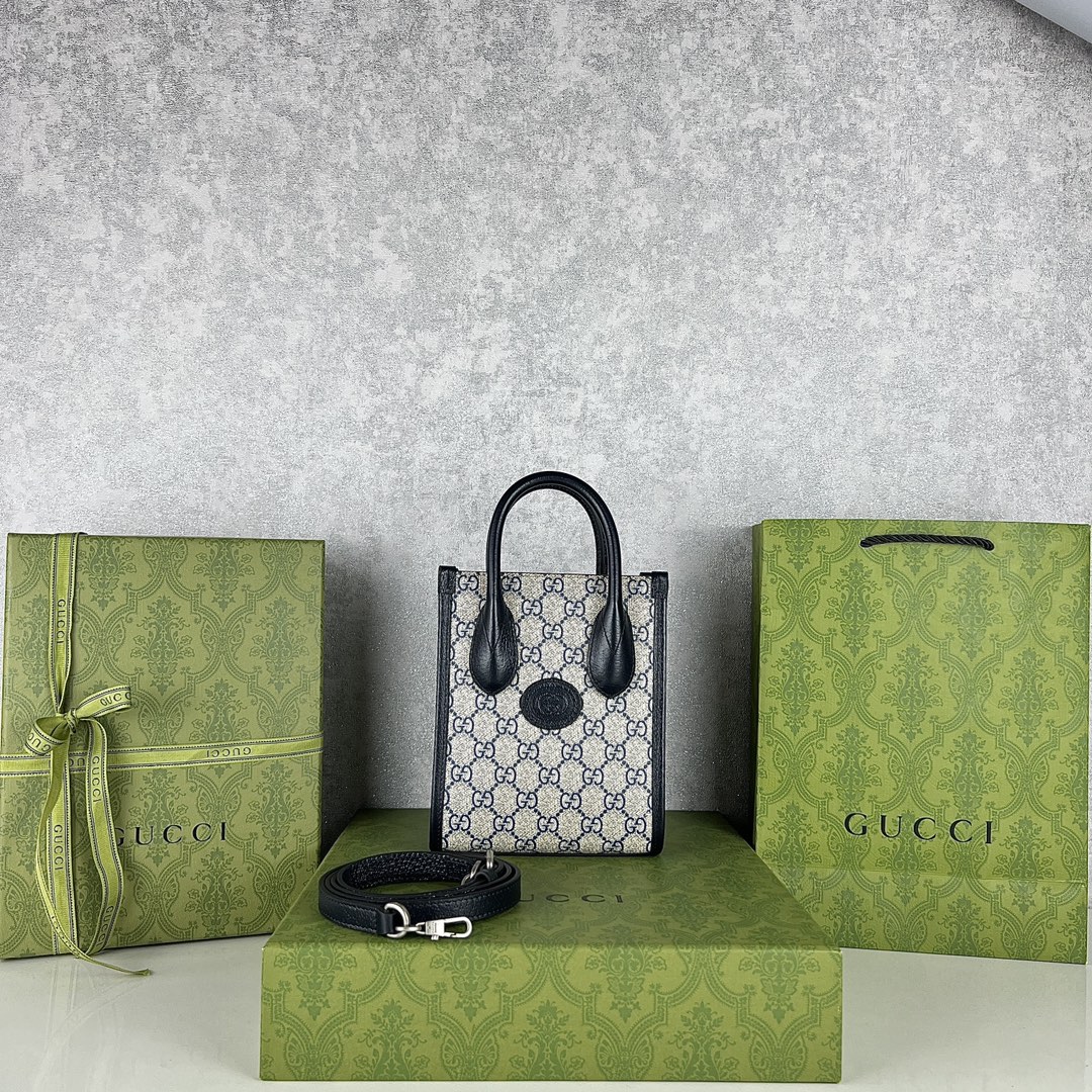 Gucci Tassen Schoudertas Blauw Donkerblauw Groen PVC